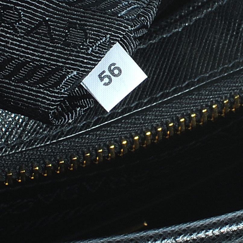 Saffiano Cuir Top Handle Dome Tote Black