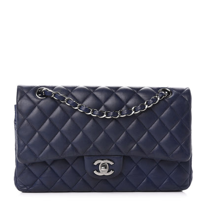 Chanel Lambskin Quilted Medium Double Flap Navy 1 of 10