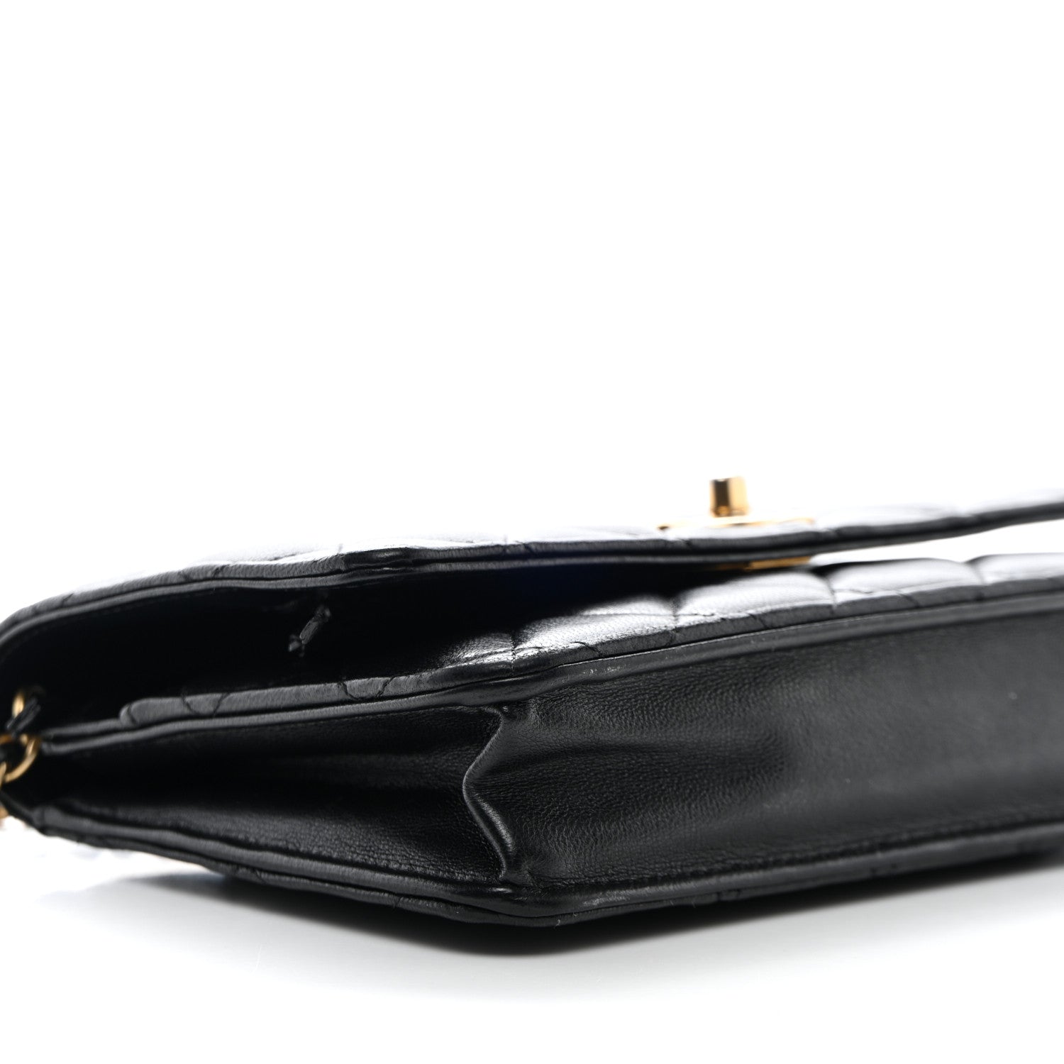 Chanel Lambskin Quilted CC Pearl Crush Wallet on Chain WOC Black 10 of 12