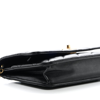 Chanel Lambskin Quilted CC Pearl Crush Wallet on Chain WOC Black 10 of 12