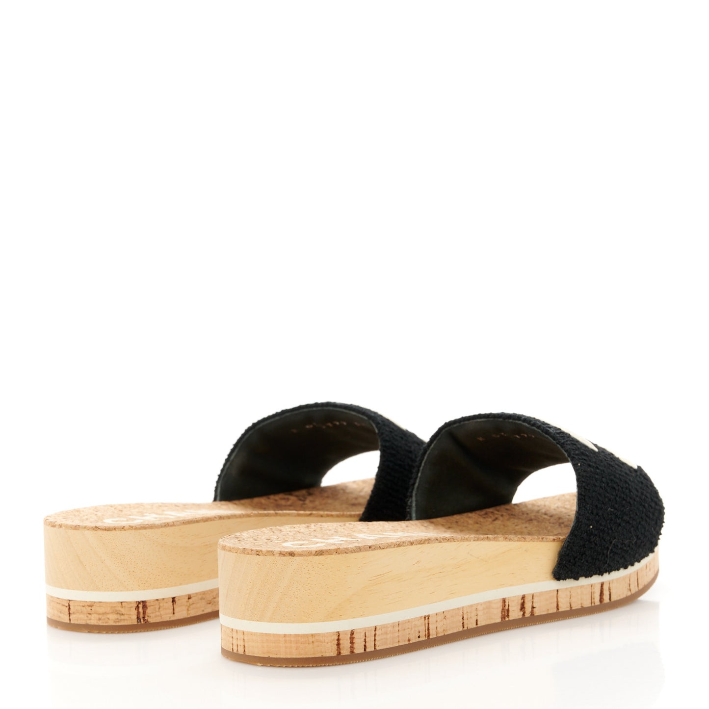 Tweed Cork CC Mule Sandal 37 Black