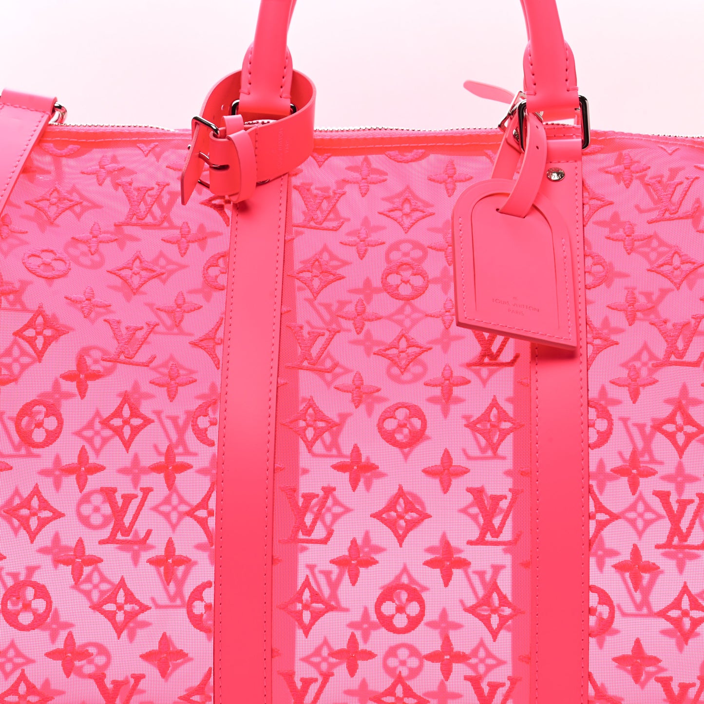 Monogram Fluo See Through Keepall Bandouliere 50 Rose