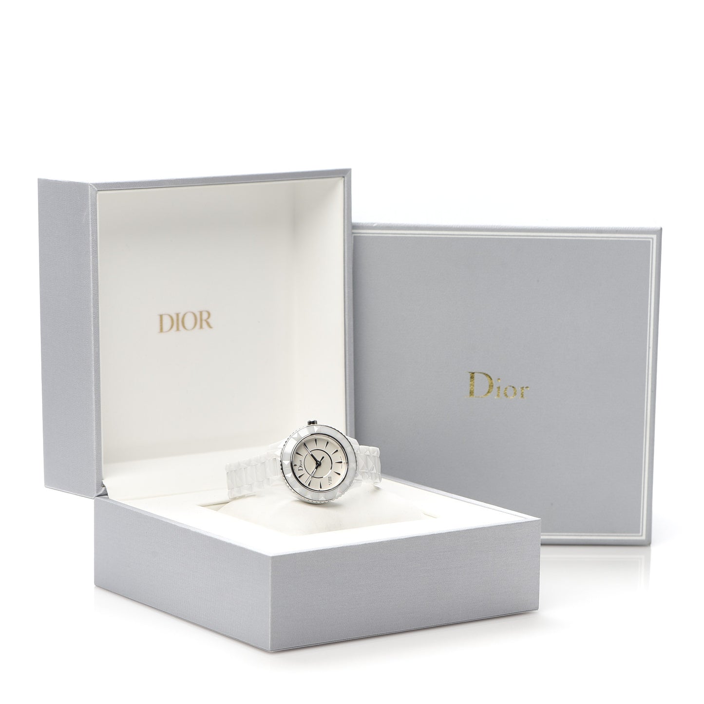 Stainless Steel Ceramic 33mm Dior VIII Quartz Watch White