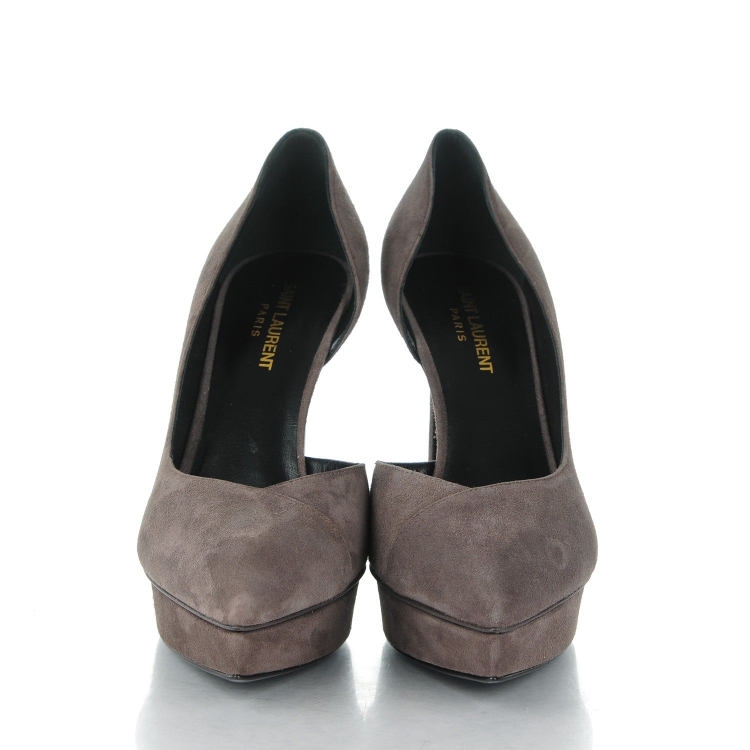 Saint Laurent Suede Janis 80 D'Orsay Pumps 39 Road Gray 2 of 8