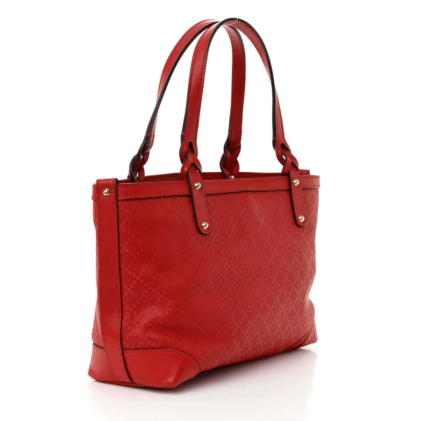 Diamante Calfskin Small Craft Tote Red