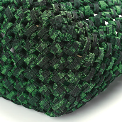 Fendi Fabric Jacquard F is Fendi FF 1974 Woven Knotted Mini Mon Tresor Bucket Bag Verde Black 9 of 9