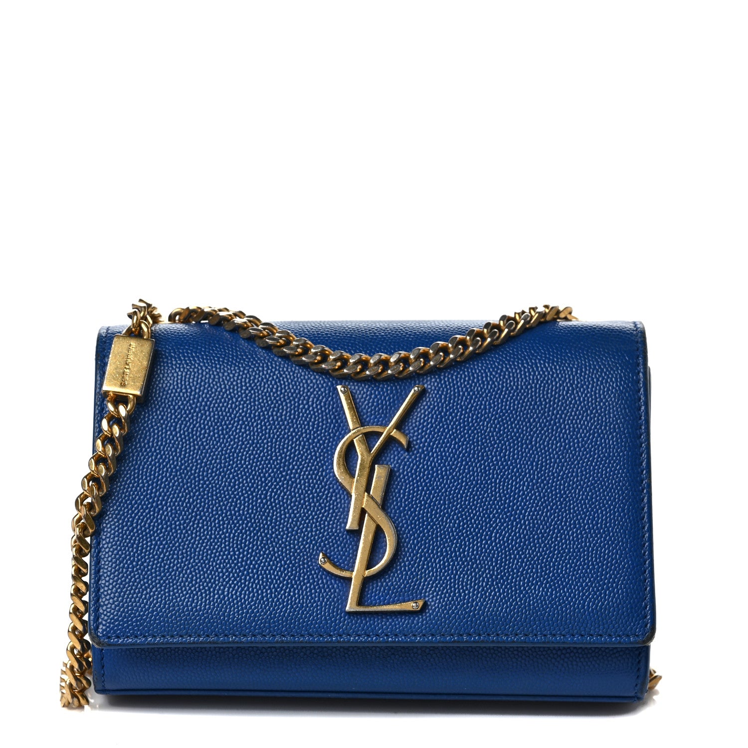 Saint Laurent Grain De Poudre Small Classic Monogram Kate Satchel Royal Blue 1 of 14