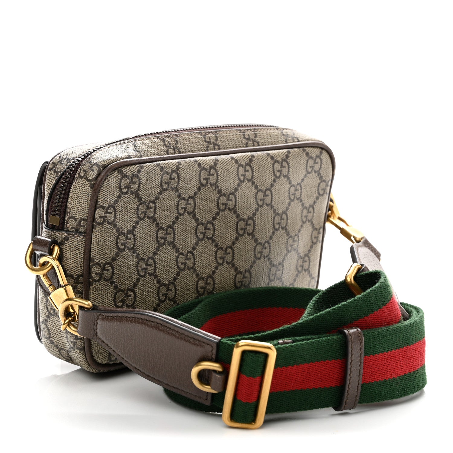 Gucci GG Supreme Monogram Web Mini Ophidia Bag Beige Ebony 3 of 12