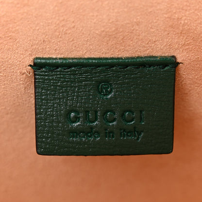 Gucci Azalea Calfskin Small Padlock Bamboo Shoulder Bag Vintage Green 6 of 11