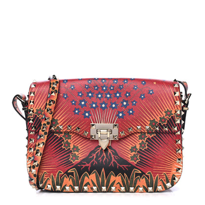 Valentino Garavani Vitello Enchanted Wonderland Medium Rockstud Flap Saddle Bag Rosso Valentino 1 of 4