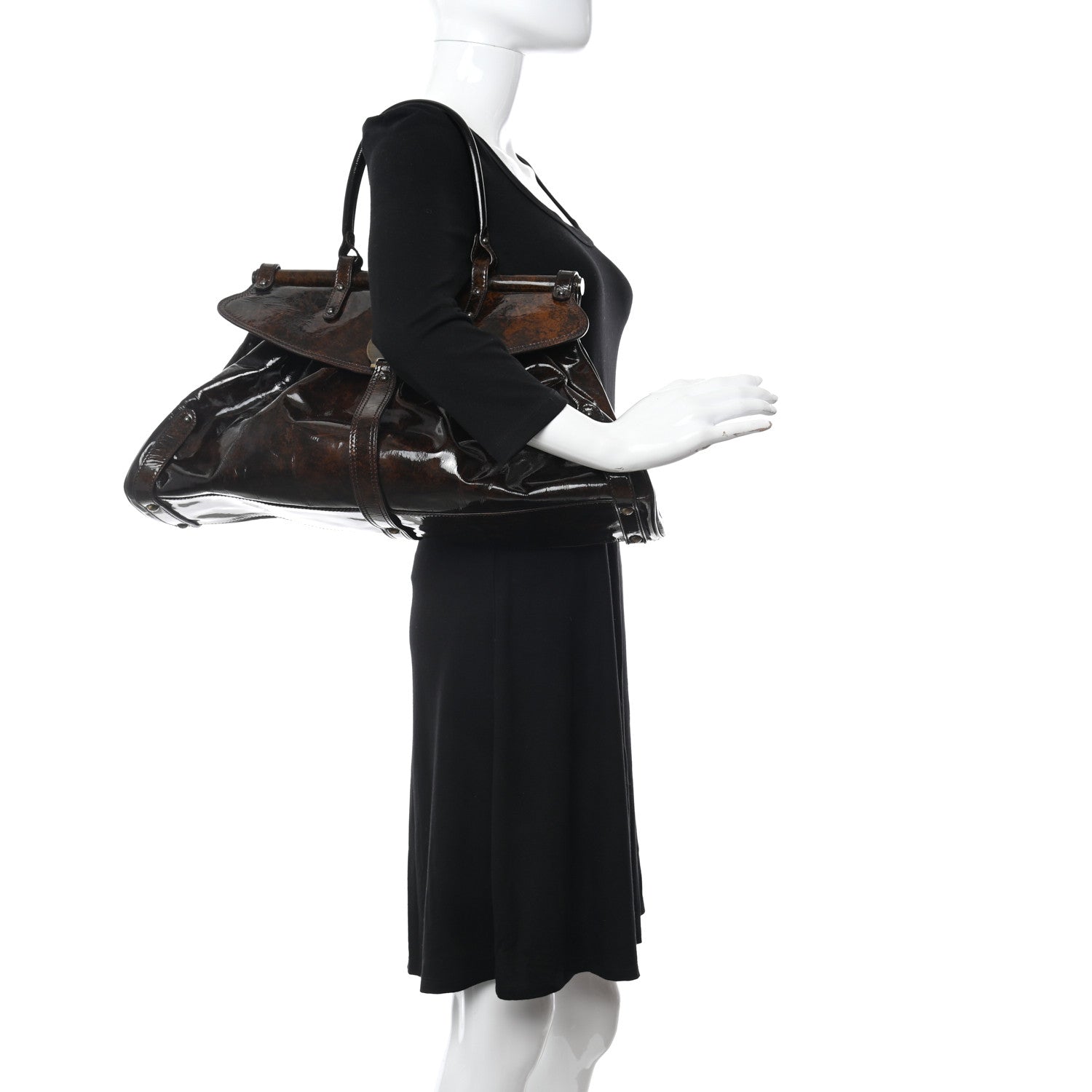 Fendi Patent Large Magic Bag Brown Tobacco 2 of 9