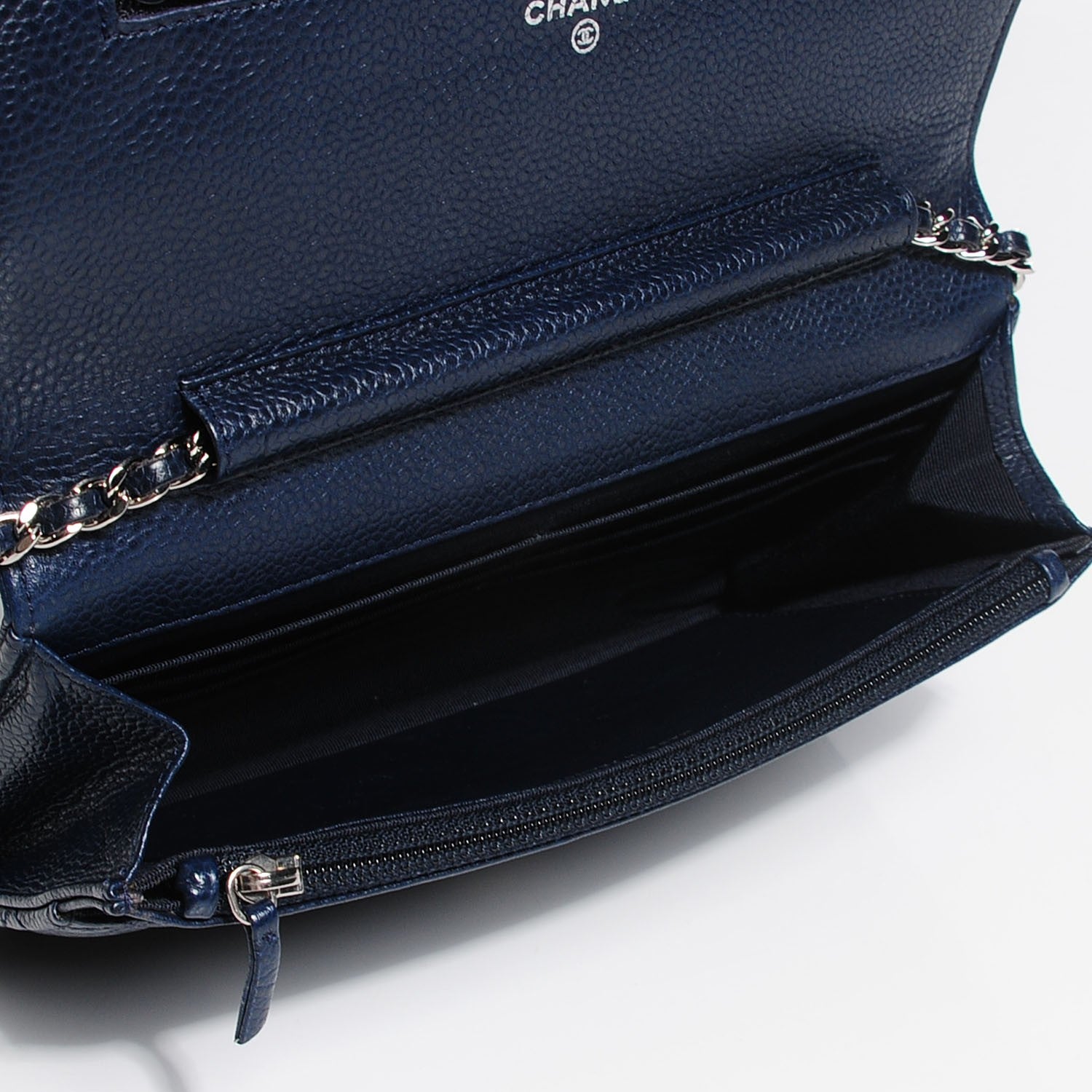 Chanel Caviar Quilted Wallet on Chain WOC Navy Blue 5 of 8