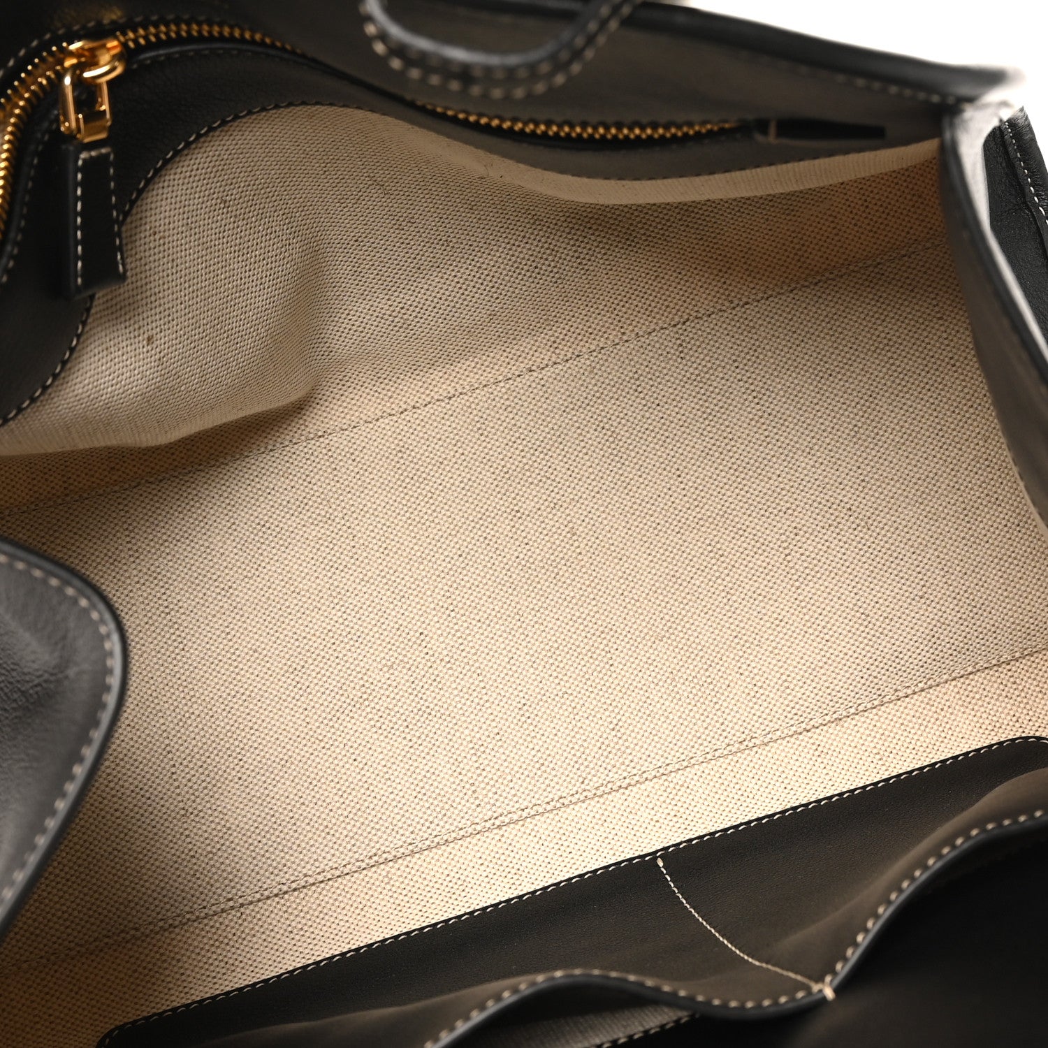 Prada Linen Shopping Tote Natural Black 5 of 9