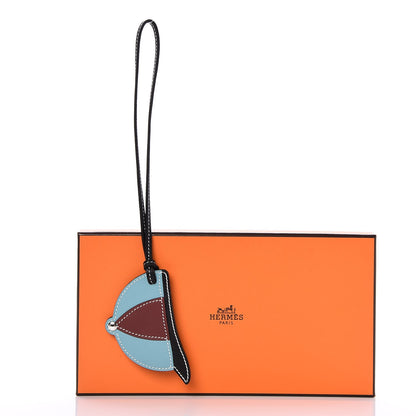 Hermes Swift Paddock Bombe Bag Charm Bleu Saint Cyr Rouge H 4 of 4