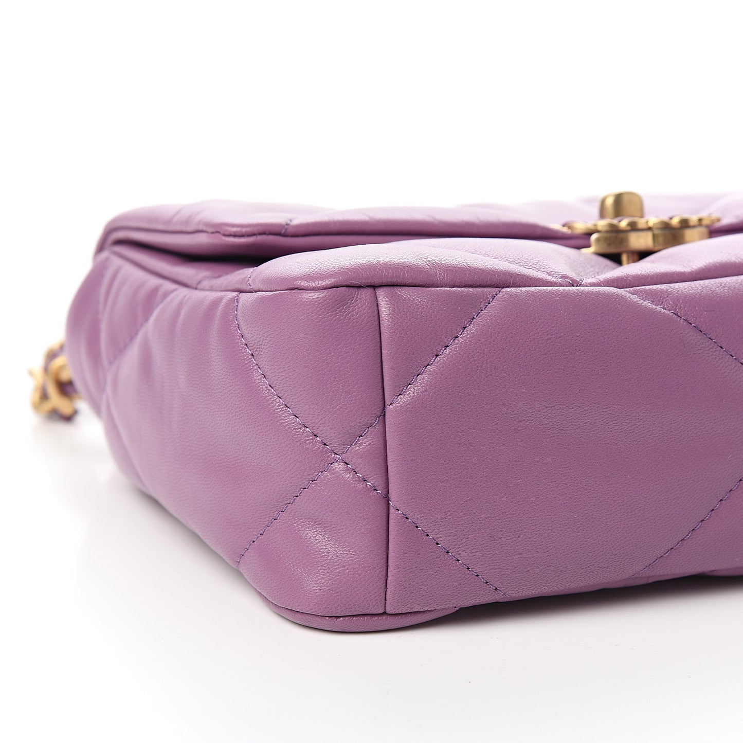 Goatskin Quilted Medium 19 Flap Violet Purple