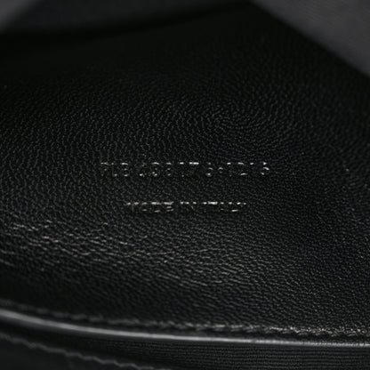 Saint Laurent Calfskin Crocodile Embossed Medium West Hollywood Monogram Fold-Over Black 7 of 13