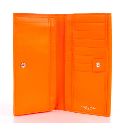 Balenciaga Calfskin Papier Platre Continental Wallet Orange Neon 5 of 8