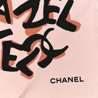 Chanel Silk CC Square Scarf Pink Black Brown 2 of 4