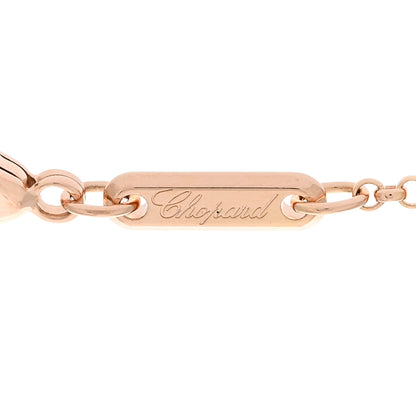 Chopard 18K Rose Gold Diamond Pink Stone Happy Hearts Pendant Necklace 4 of 4