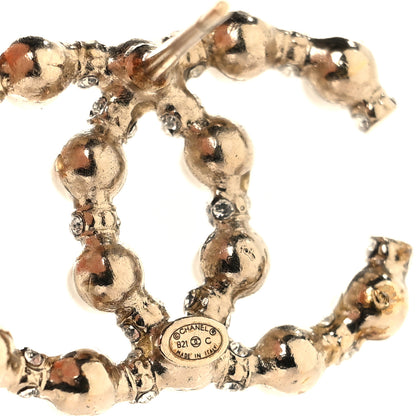 Chanel Pearl Crystal CC Earrings Gold 4 of 5
