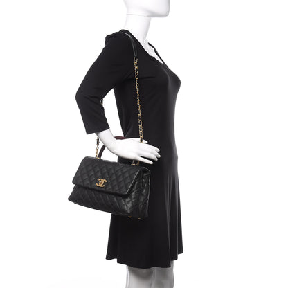 Chanel Caviar Lizard Quilted Small Coco Handle Flap Black 2 of 11