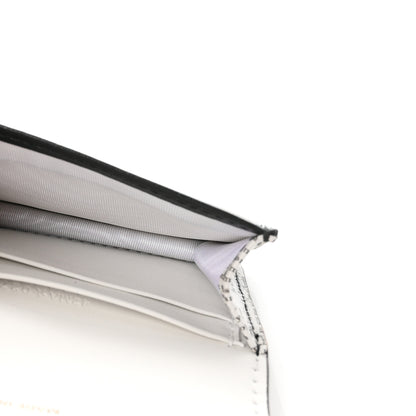 Christian Dior Calfskin Newspaper Print Saddle Bloom Card Holder White Black 5 of 7