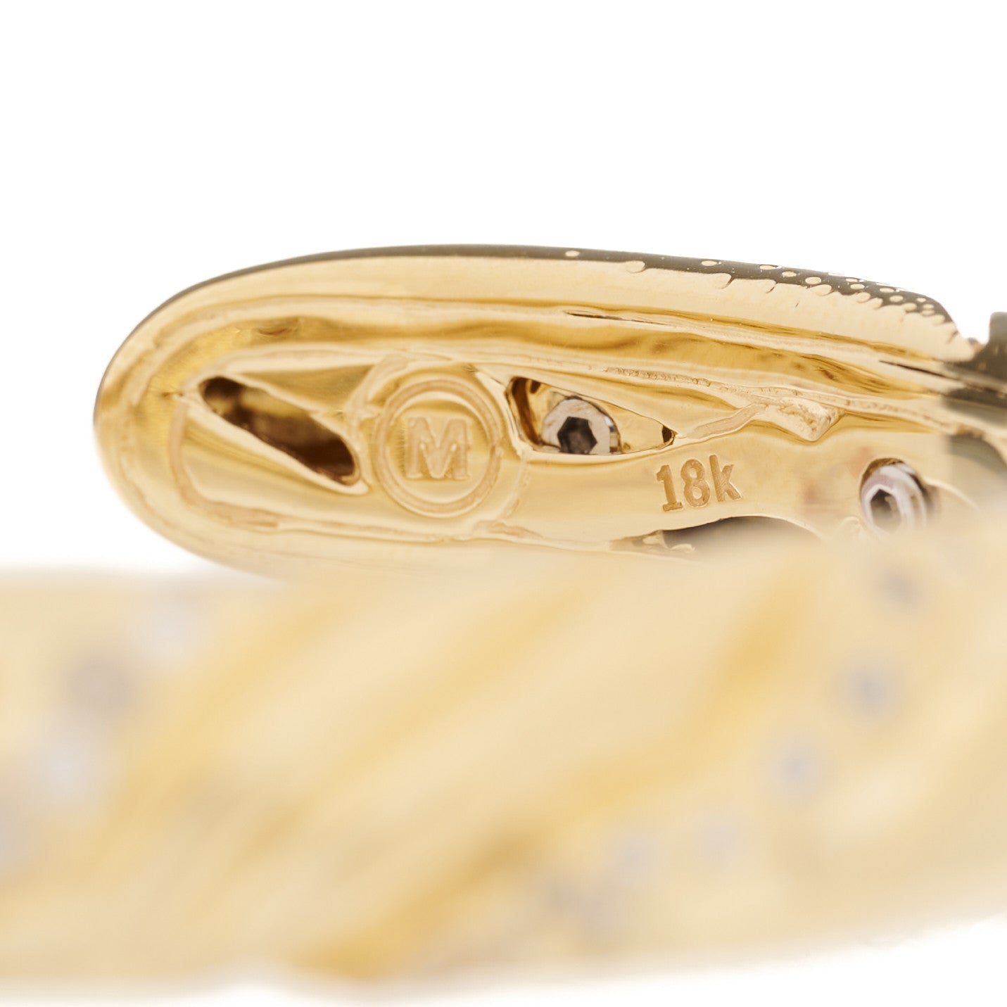 John Hardy 18K Yellow Gold Grey Diamond Lahar Kick Cuff Bracelet 4 of 4