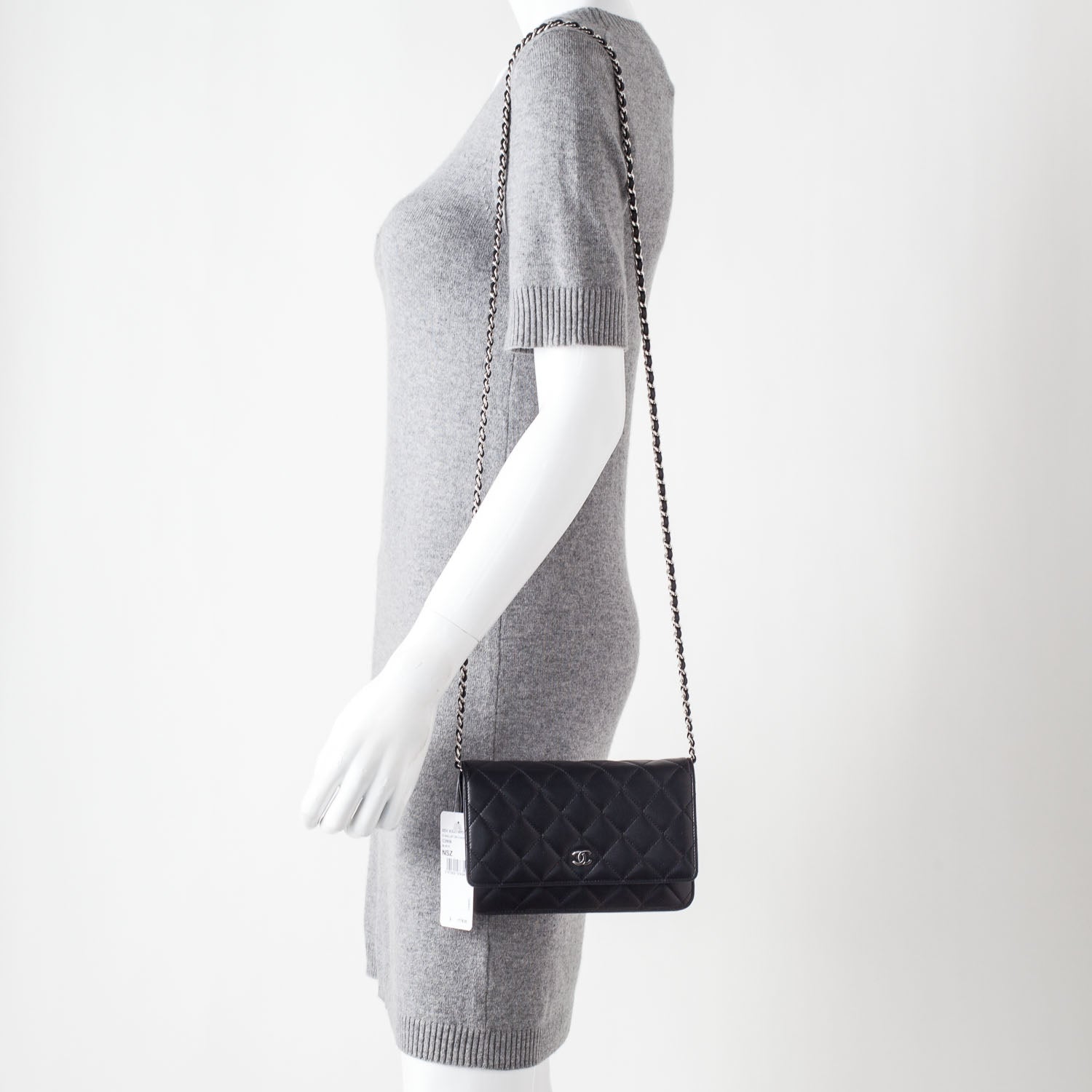 Chanel Lambskin Quilted Wallet On Chain WOC Black 2 of 10