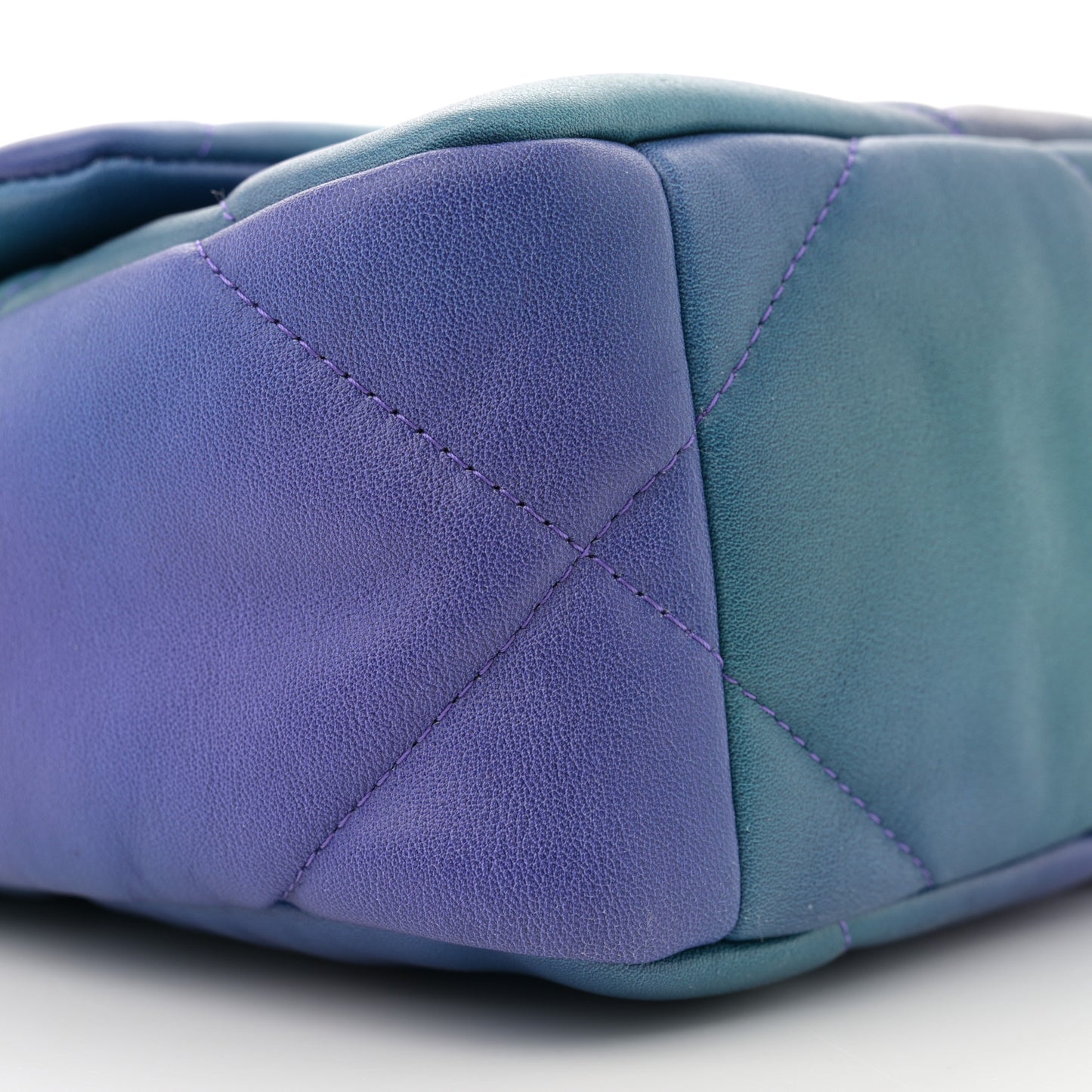 Tie Dye Calfskin Quilted Medium Chanel 19 Flap Blue Purple