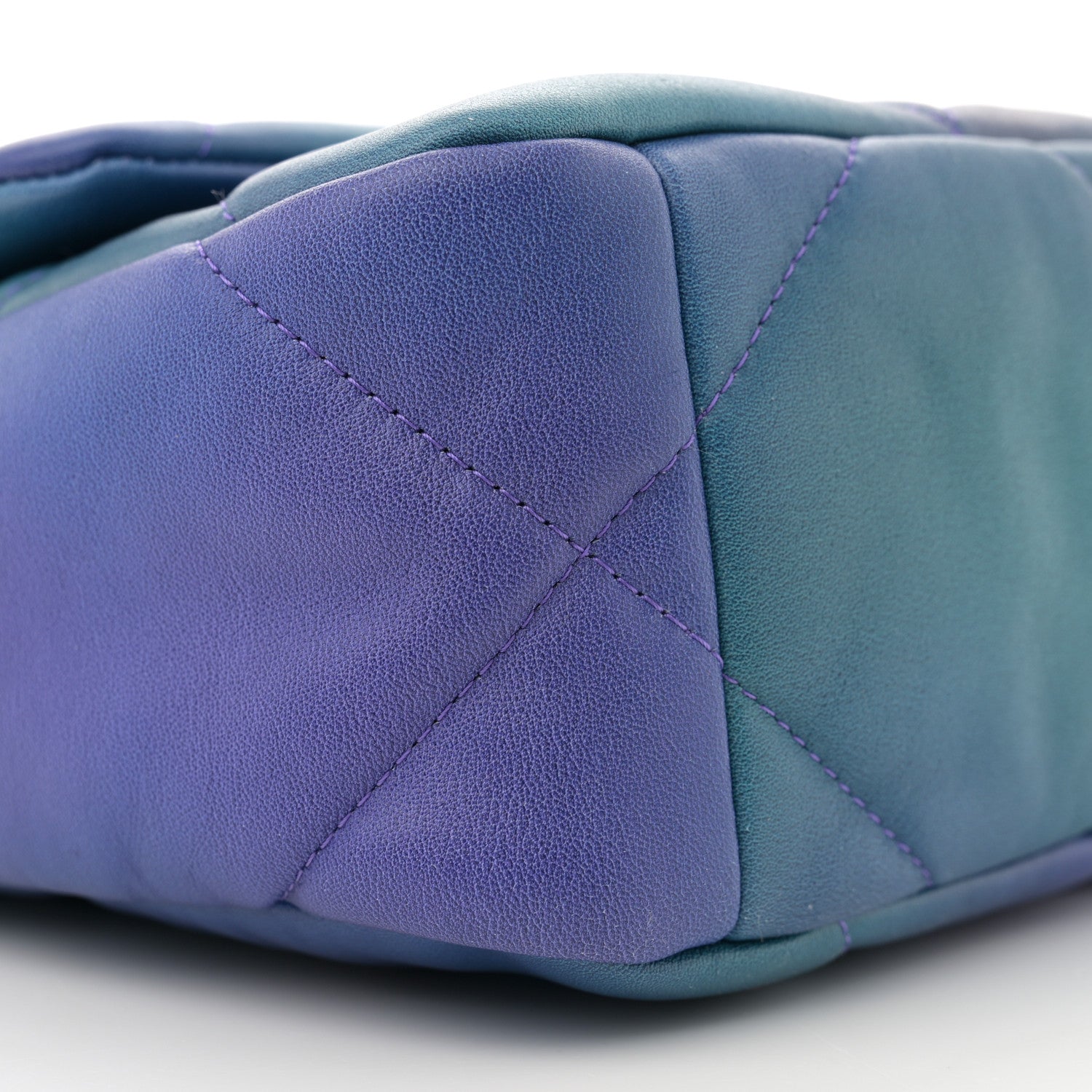 Chanel Tie Dye Calfskin Quilted Medium Chanel 19 Flap Blue Purple 9 of 11