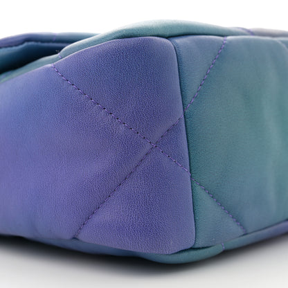 Chanel Tie Dye Calfskin Quilted Medium Chanel 19 Flap Blue Purple 9 of 11