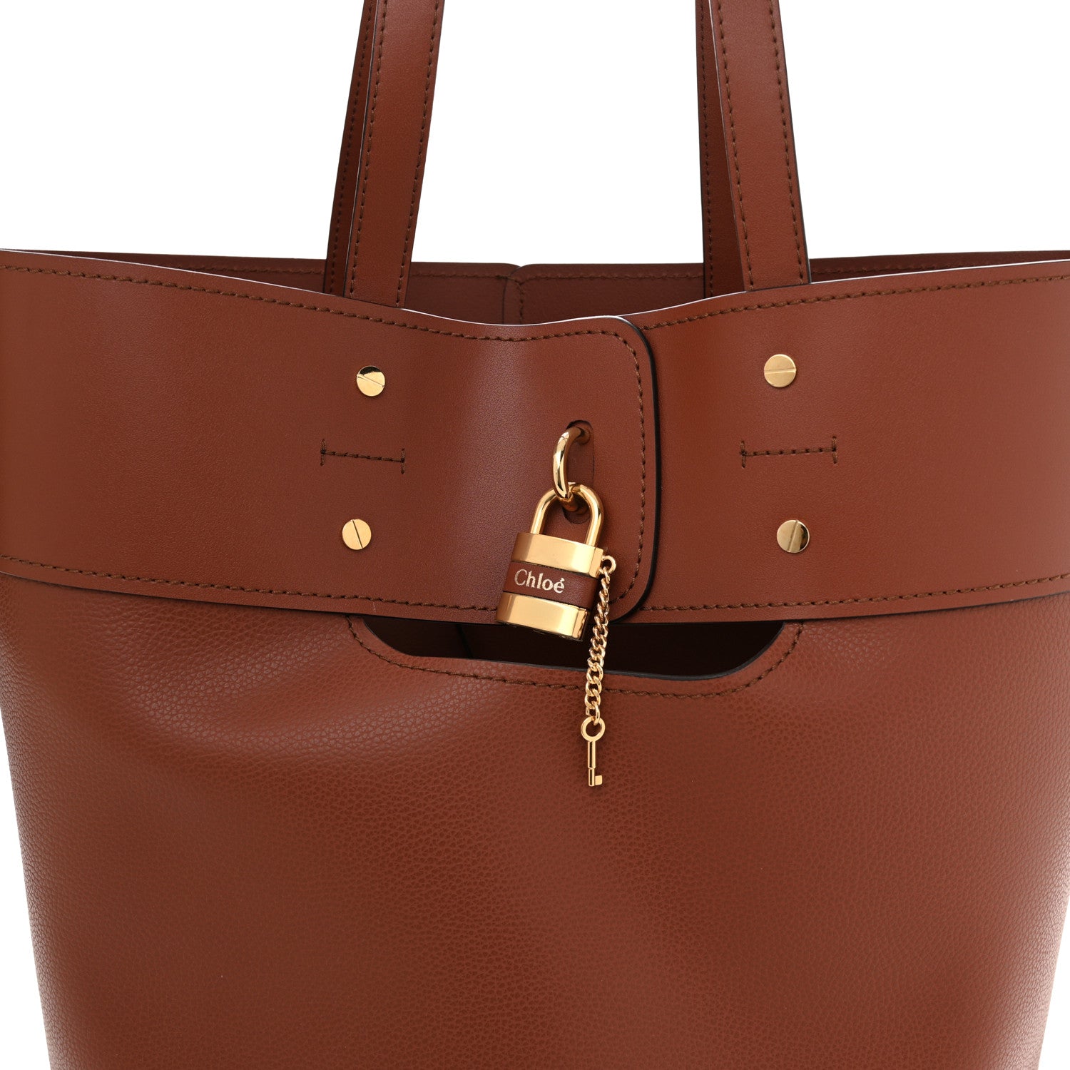Chloe Smooth Grained Calfskin Medium Aby Tote Sepia Brown 8 of 10