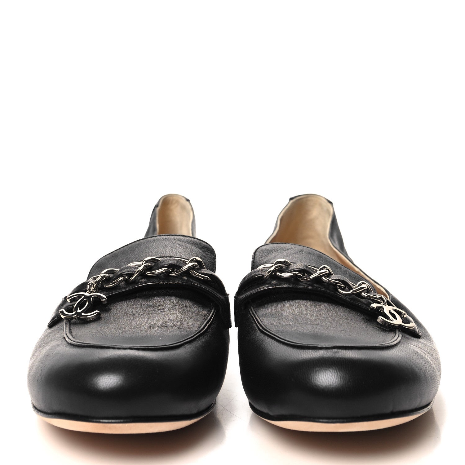 Chanel Lambskin CC Chain Mocassin Loafers 39 Black 2 of 8