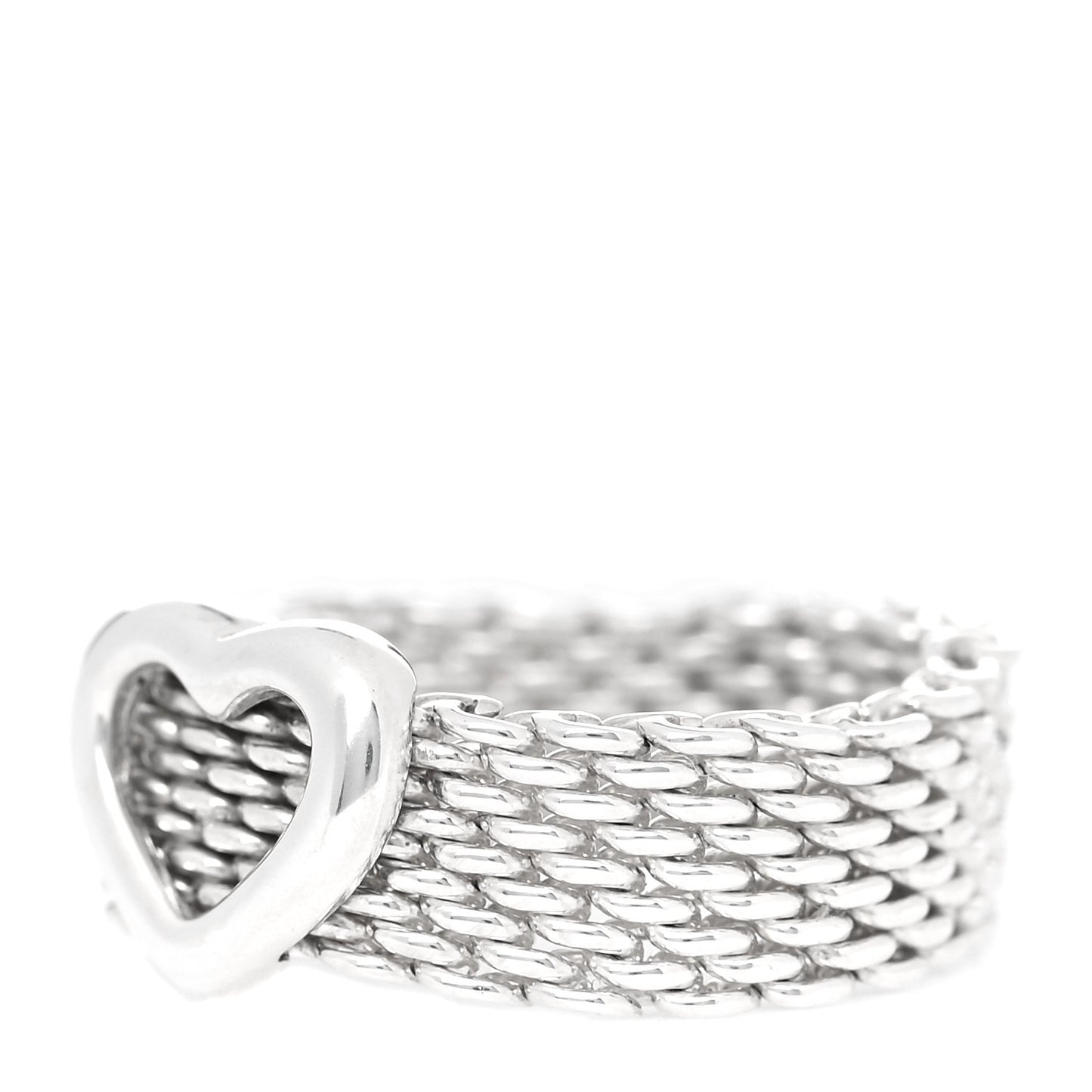 Sterling Silver Somerset Mesh Heart Ring 48 4.5
