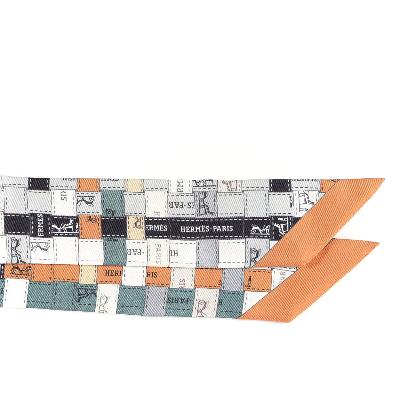 Silk Bolduc Au Carre Twilly Gris Caramel Blanc