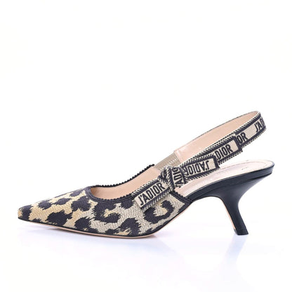 Christian Dior Mizza Cotton Ribbon Embroidered J'Adior Slingback 65mm Pumps 38 Natural 1 of 10
