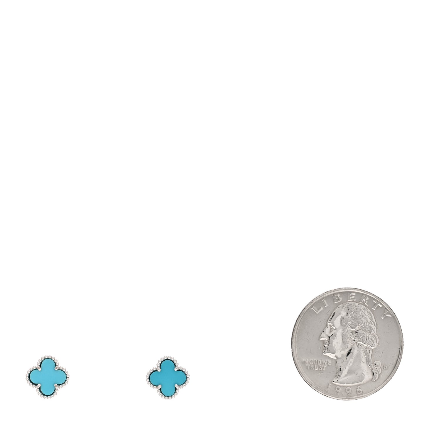 18K White Gold Turquoise Sweet Alhambra Earrings