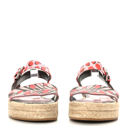 Louis Vuitton Monogram Jungle Dots Hibiscus Espadrille Sandals 39 Sugar Pink Poppy 2 of 8