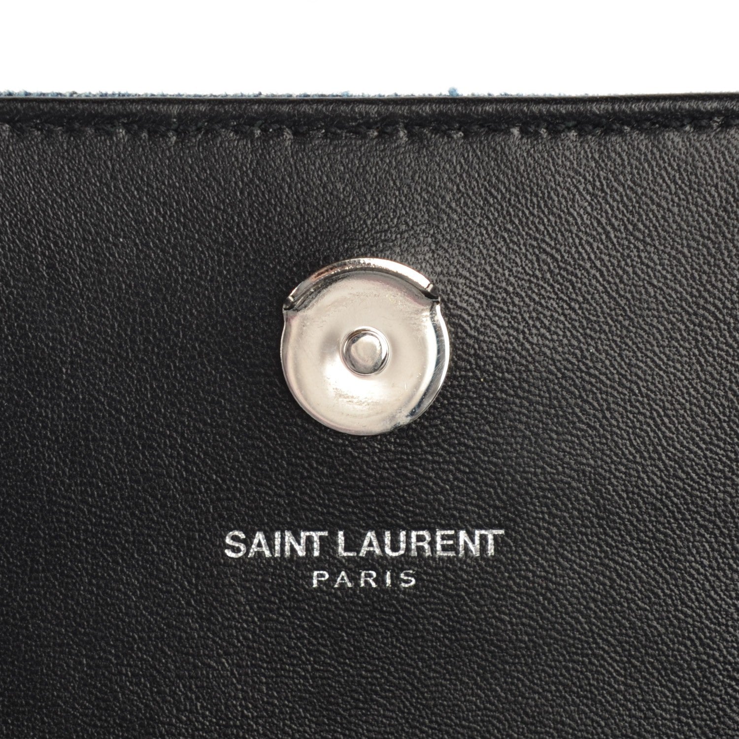 Saint Laurent Denim Small Classic Monogram Satchel Blue 6 of 7