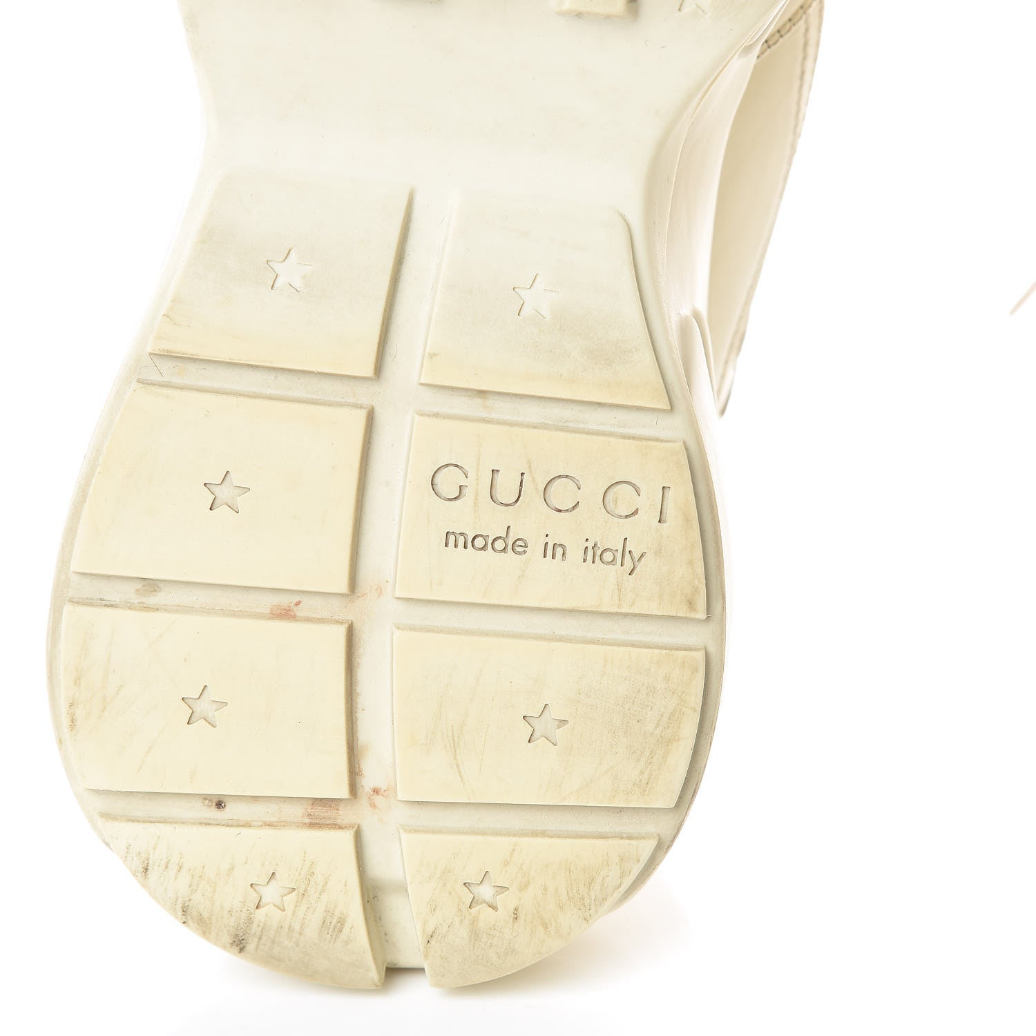 Gucci Calfskin Logo Womens Rhyton Sneakers 35.5 Ivory 8 of 16