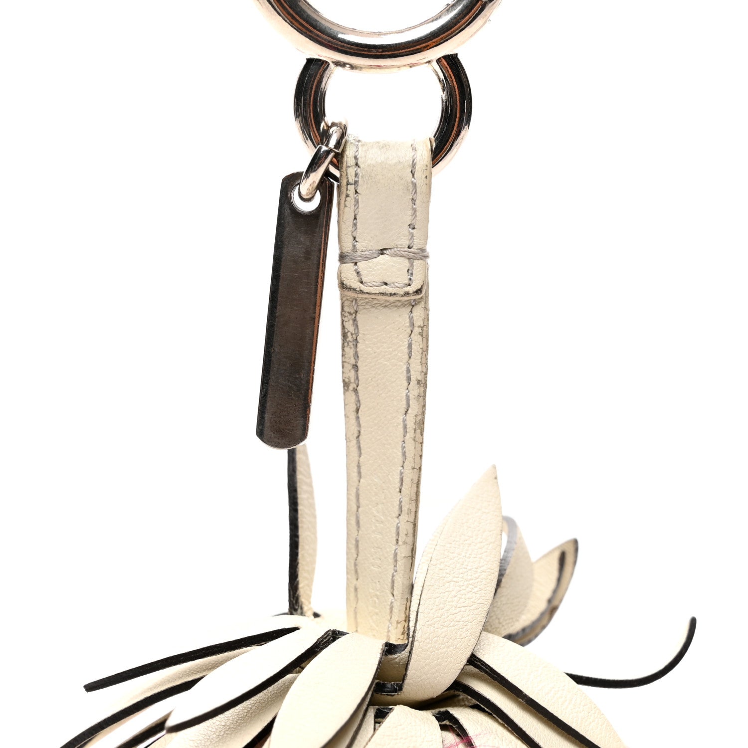 Fendi Fox Rabbit Fur Nappa Pineapple Bag Charm Fuxia White 5 of 5