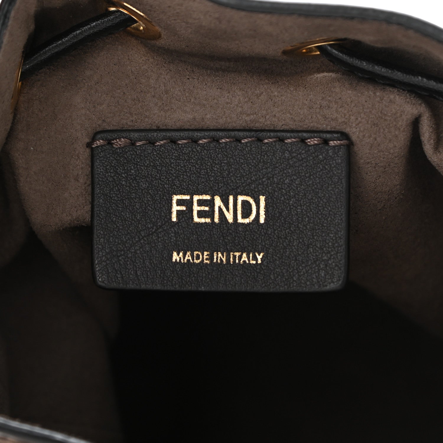 Fendi Vitello Liberty F is Fendi Bi-Color FF 1974 Embossed Mini Mon Tresor Bucket Bag Maya Black 5 of 9