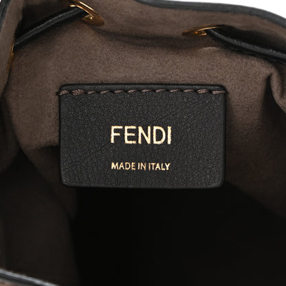 Fendi Vitello Liberty F is Fendi Bi-Color FF 1974 Embossed Mini Mon Tresor Bucket Bag Maya Black 5 of 9