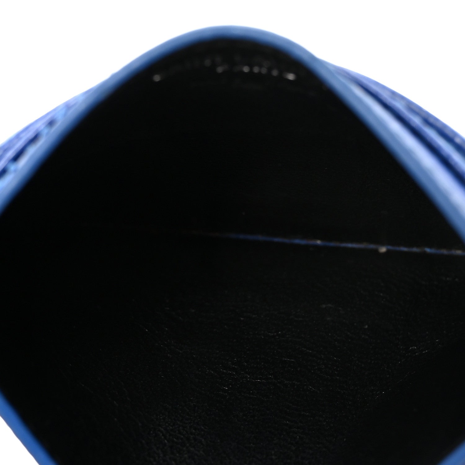 Saint Laurent Grain De Poudre Matelasse Chevron Credit Monogram Card Case Blue Majorelle 5 of 7