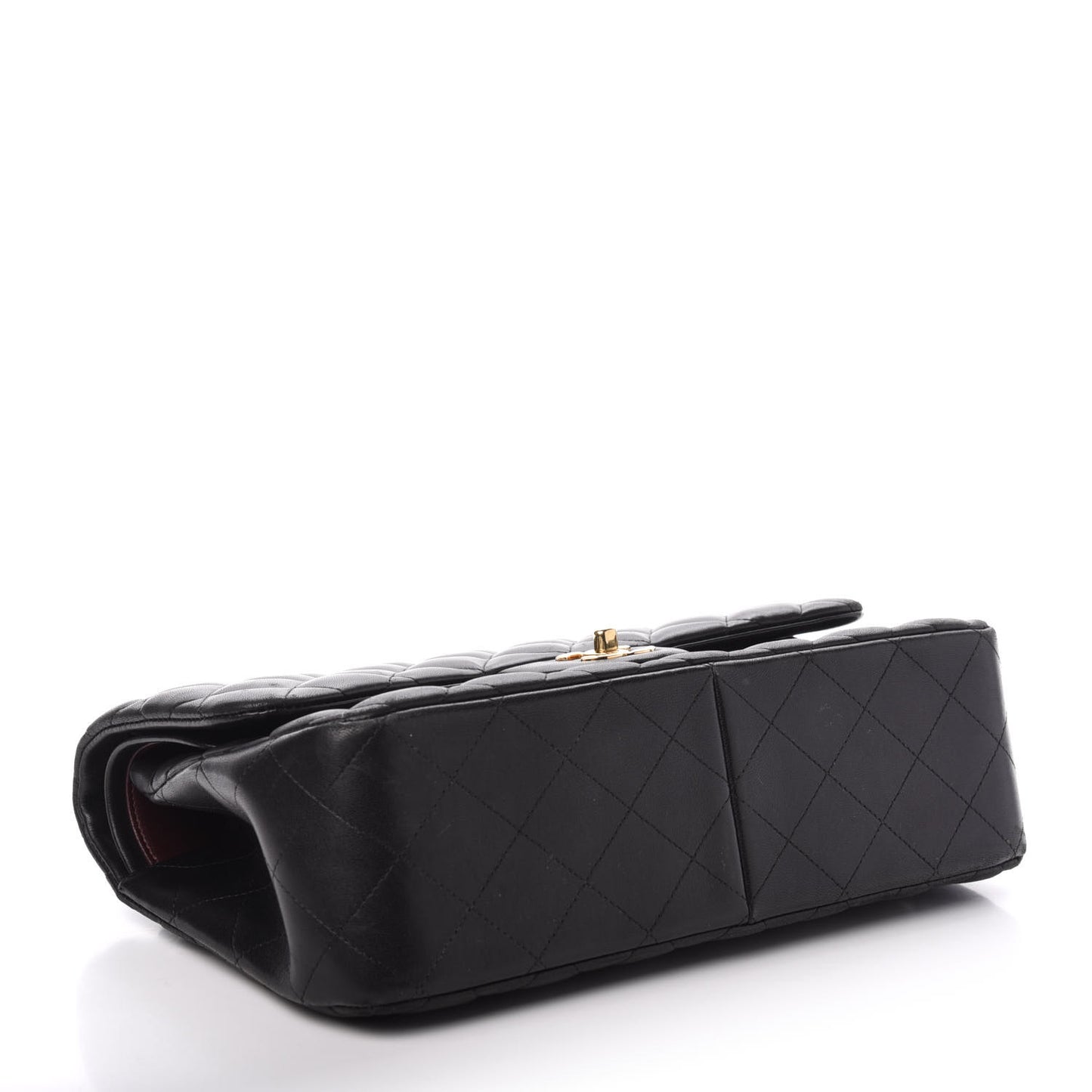 Lambskin Quilted Jumbo Double Flap Black