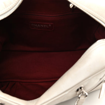 Chanel Aged Calfskin Quilted Cotton Club Bowler Pearl 5 of 9