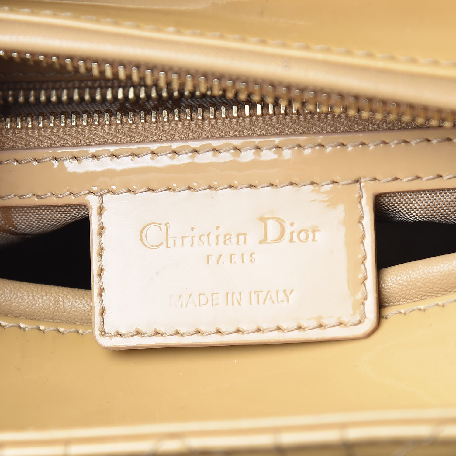 Christian Dior Patent Cannage Medium Lady Dior Beige 6 of 17