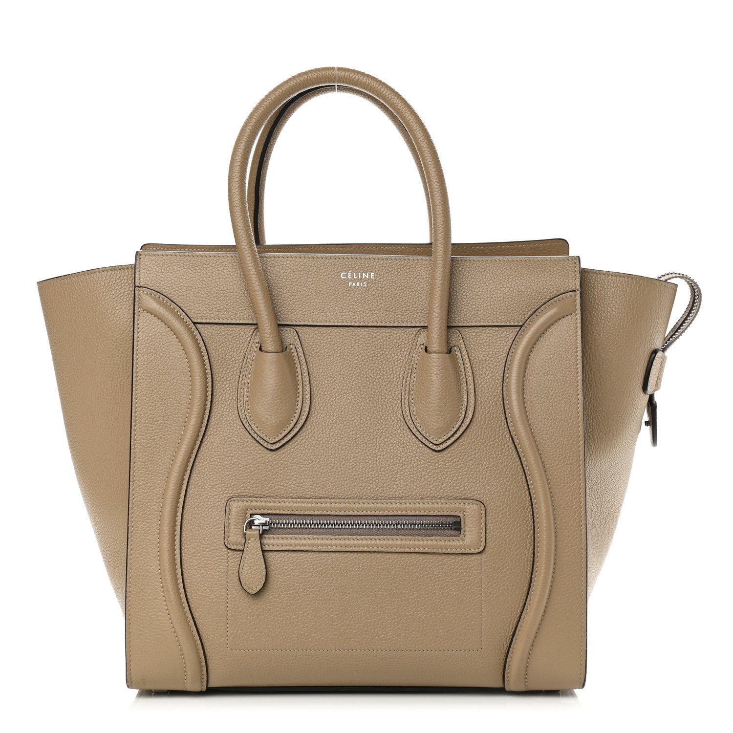 Celine Drummed Calfskin Mini Luggage Taupe 1 of 13