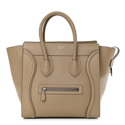 Celine Drummed Calfskin Mini Luggage Taupe 1 of 13