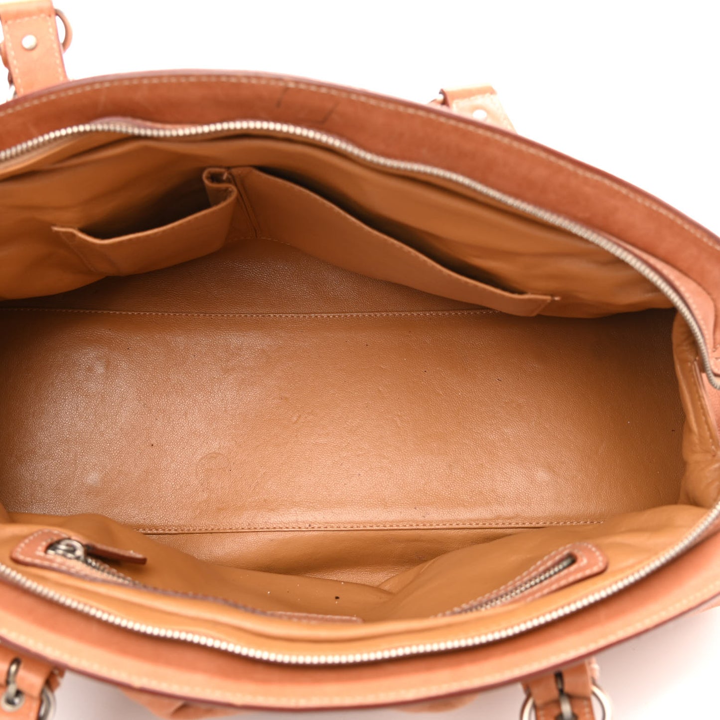 Calfskin Large My Dior Frame Pocket Satchel Brown